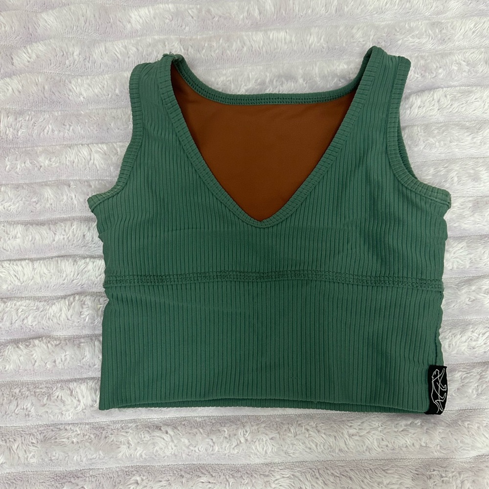Tiger Friday Olive Green Dance Crop Top